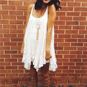 Free People Intimately She Swings Slip Dress in Ivory Combo in Size Medium